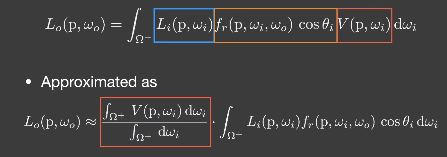 Rendering Equation的近似